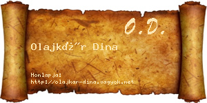 Olajkár Dina névjegykártya